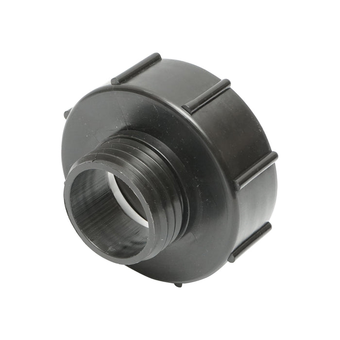 Adattatore IBC riduzione S100x8 da 3 a 2, filetto interno S100x8, filetto esterno S60x6.