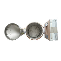 Affumicatore per api in acciaio inox con cilindro, scudo termico e soffietto in pelle, 160 mm