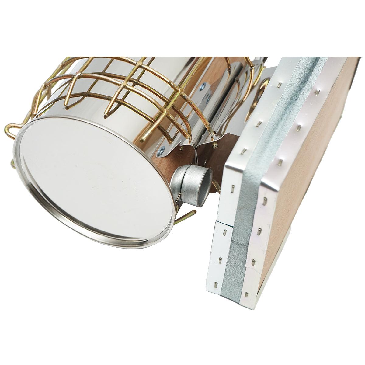 Alveare Fumatore Attrezzature Apicoltura Affumicatore per api in acciaio inox con Cilindro Con Scudo Termico e soffietto in pelle, 160 mm