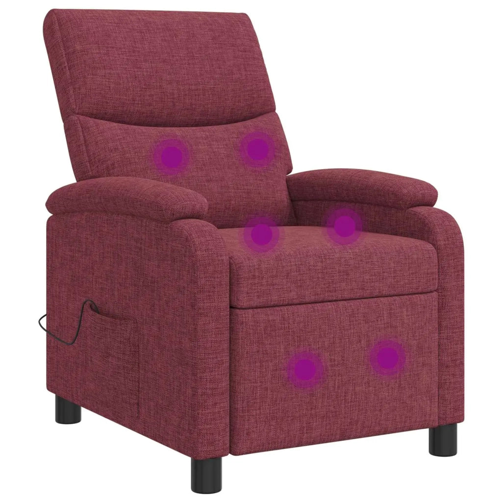 Divano Sedia-Poltrona Massaggiante Rosso Vino Tessuto 396380