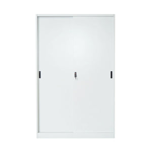 Armadio metallico 1900x1200x450mm con 2 ante scorrevoli sicure, 4 ripiani, max 50kg/ripiano, grigio Breckner Germany