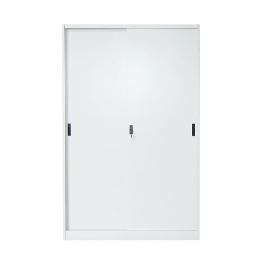 Armadio metallico 1900x1200x450mm con 2 ante scorrevoli sicure, 4 ripiani, max 50kg/ripiano, grigio Breckner Germany