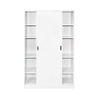 Armadio metallico 1900x1200x450mm con 2 ante scorrevoli sicure, 4 ripiani, max 50kg/ripiano, grigio Breckner Germany