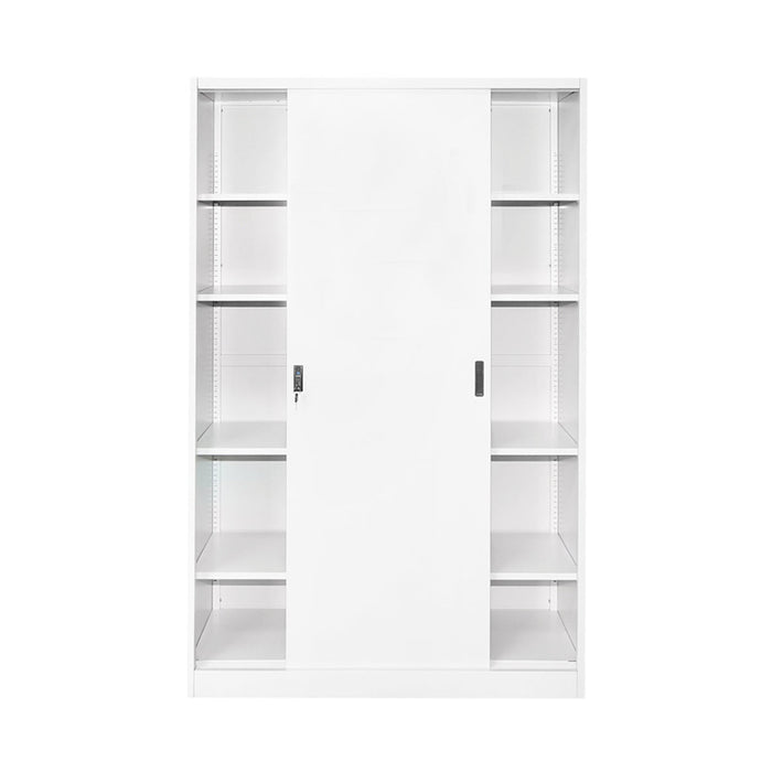 Armadio metallico 1900x1200x450mm con 2 ante scorrevoli sicure, 4 ripiani, max 50kg/ripiano, grigio Breckner Germany