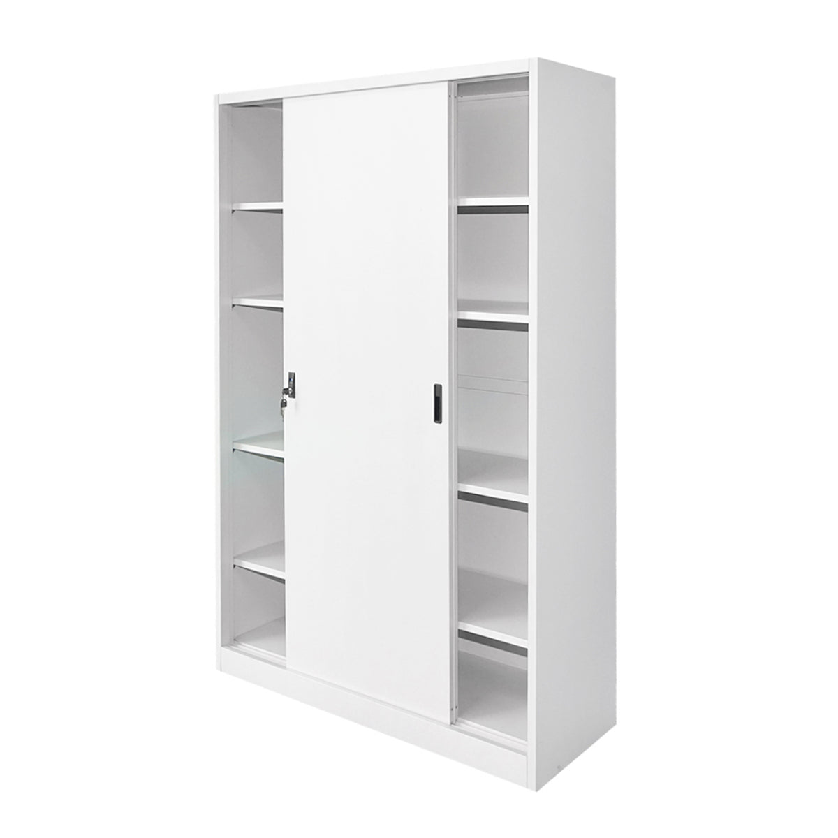 Armadio metallico 1900x1200x450mm con 2 ante scorrevoli sicure, 4 ripiani, max 50kg/ripiano, grigio Breckner Germany