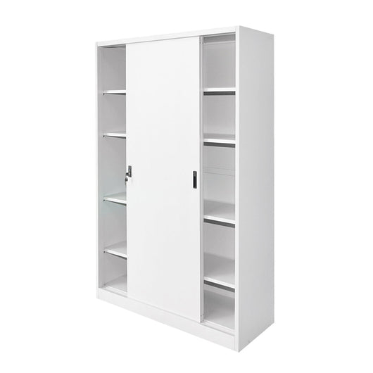 Armadio metallico 1900x1200x450mm con 2 ante scorrevoli sicure, 4 ripiani, max 50kg/ripiano, grigio Breckner Germany