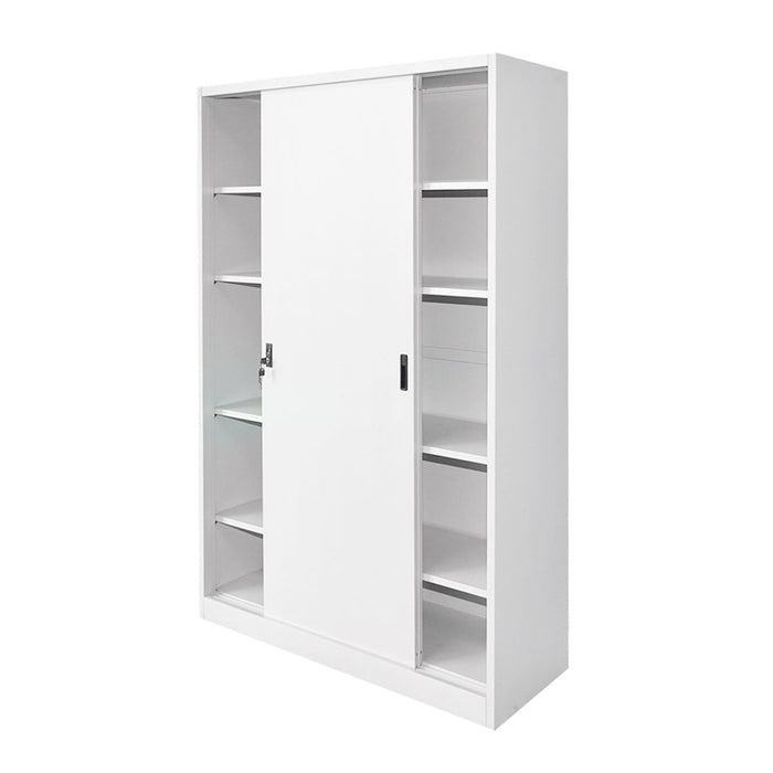 Armadio metallico 1900x1200x450mm con 2 ante scorrevoli sicure, 4 ripiani, max 50kg/ripiano, grigio Breckner Germany