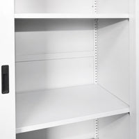 Armadio metallico 1900x1200x450mm con 2 ante scorrevoli sicure, 4 ripiani, max 50kg/ripiano, grigio Breckner Germany