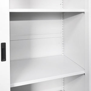 Armadio metallico 1900x1200x450mm con 2 ante scorrevoli sicure, 4 ripiani, max 50kg/ripiano, grigio Breckner Germany