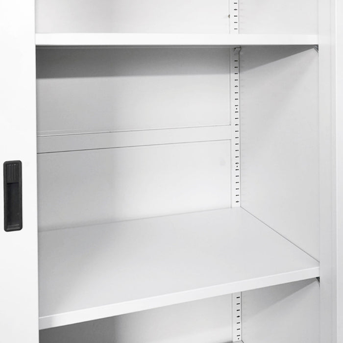 Armadio metallico 1900x1200x450mm con 2 ante scorrevoli sicure, 4 ripiani, max 50kg/ripiano, grigio Breckner Germany