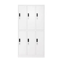 Armadio metallico tipo spogliatoio con scomparti 1800x900x450mm 3x2 con 6 ante sicure, grigio Breckner Germany