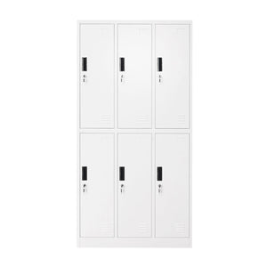 Armadio metallico tipo spogliatoio con scomparti 1800x900x450mm 3x2 con 6 ante sicure, grigio Breckner Germany