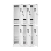 Armadio metallico tipo spogliatoio con scomparti 1800x900x450mm 3x2 con 6 ante sicure, grigio Breckner Germany