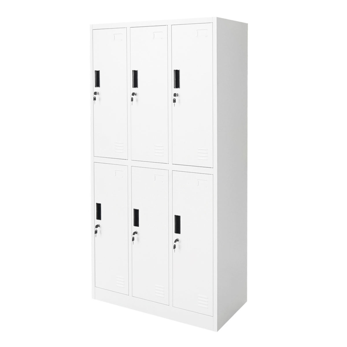 Armadio metallico tipo spogliatoio con scomparti 1800x900x450mm 3x2 con 6 ante sicure, grigio Breckner Germany