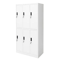 Armadio metallico tipo spogliatoio con scomparti 1800x900x450mm 3x2 con 6 ante sicure, grigio Breckner Germany
