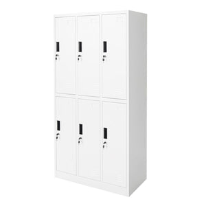 Armadio metallico tipo spogliatoio con scomparti 1800x900x450mm 3x2 con 6 ante sicure, grigio Breckner Germany