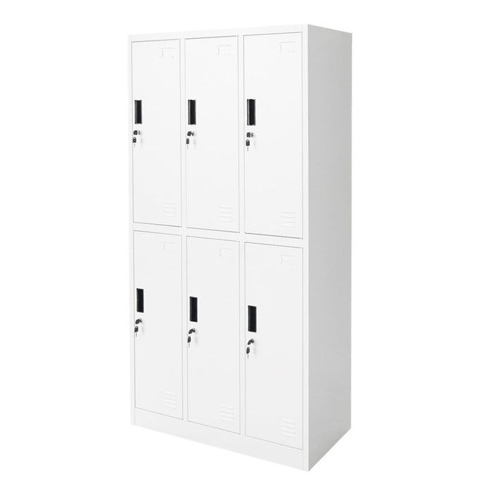 Armadio metallico tipo spogliatoio con scomparti 1800x900x450mm 3x2 con 6 ante sicure, grigio Breckner Germany