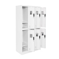 Armadio metallico tipo spogliatoio con scomparti 1800x900x450mm 3x2 con 6 ante sicure, grigio Breckner Germany