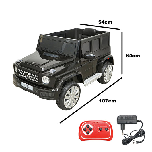 Auto elettrica con batteria 6V/7Ah e telecomando per bambini Mercedes G500 JJ2077 nera