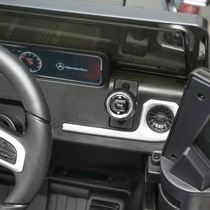 Auto elettrica con batteria 6V/7Ah e telecomando per bambini Mercedes G500 JJ2077 nera con sedile in pelle