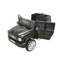 Auto elettrica con batteria 6V/7Ah e telecomando per bambini Mercedes G500 JJ2077 nera con sedile in pelle