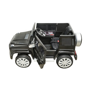 Auto elettrica con batteria 6V/7Ah e telecomando per bambini Mercedes G500 JJ2077 nera con sedile in pelle