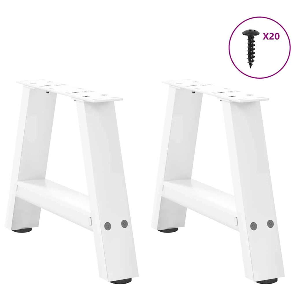 Set di 2 gambe per tavolino da caffè a forma di A dimensioni 40 x 30 cm supporti stabili design moderno acciaio bianco 02_0057093