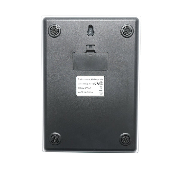 Bilancia da cucina digitale 5 kg, funzione tara, piattaforma in vetro temperato