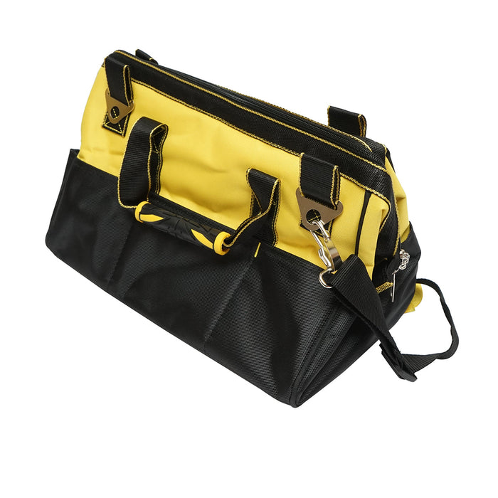 Borsa per attrezzi con 14 tasche, materiale tessile, tracolla, manici in gomma 410x240x300mm Crownman