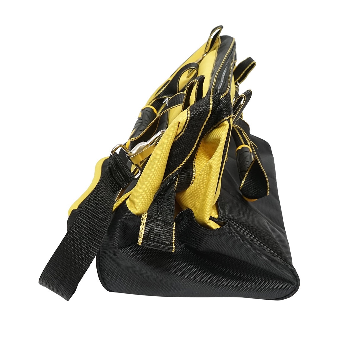 Borsa per attrezzi con 14 tasche, materiale tessile, tracolla, manici in gomma 410x240x300mm Crownman