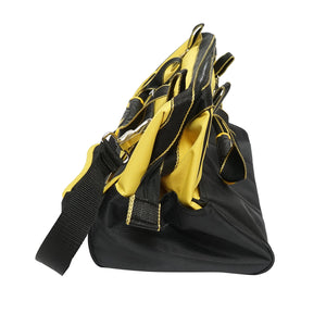 Borsa per attrezzi con 14 tasche, materiale tessile, tracolla, manici in gomma 410x240x300mm Crownman