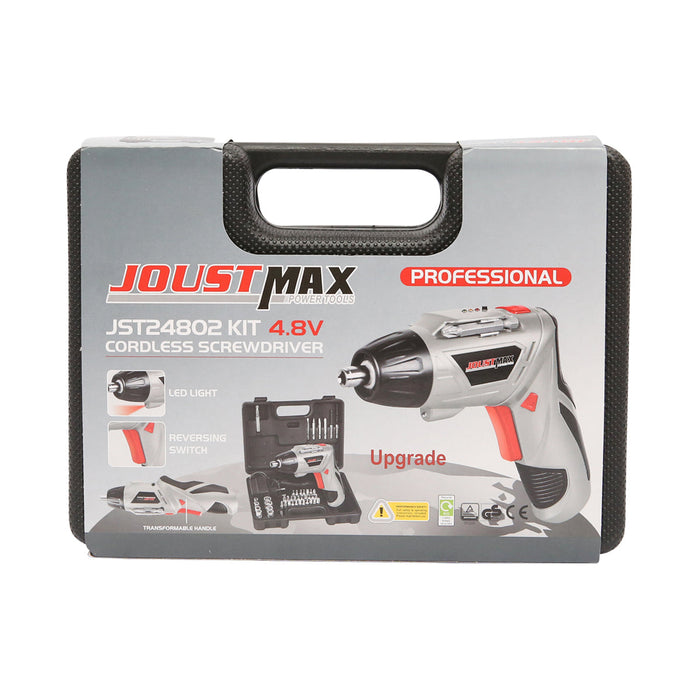 Cacciavite elettrico con batteria da 4,8 V 500 mAh e 45 accessori Joustmax