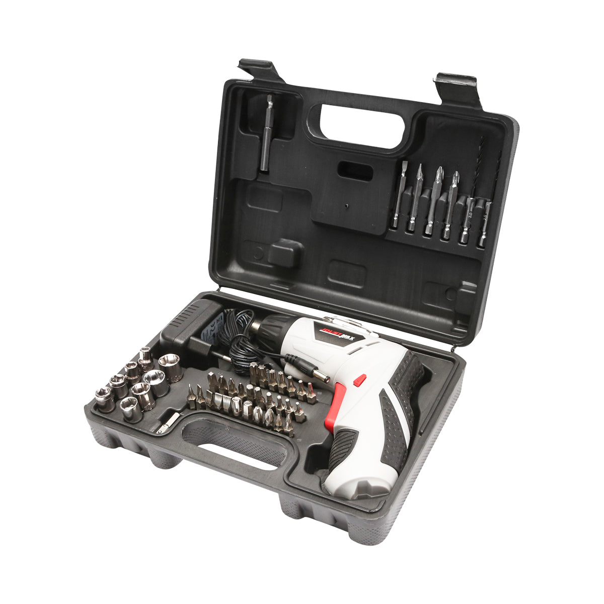 Cacciavite elettrico con batteria da 4,8 V 500 mAh e 45 accessori Joustmax