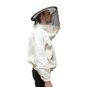 Camicetta apicola bianca con maschera protettiva, taglia L