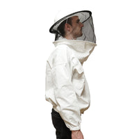 Camicetta apicola bianca con maschera protettiva, taglia XL.