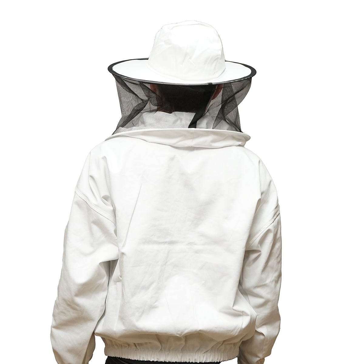 Camicetta apicola bianca con maschera protettiva, taglia XL.