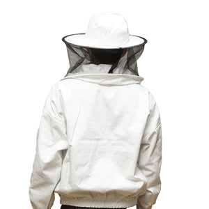 Camicetta apicola bianca con maschera protettiva, taglia XL.