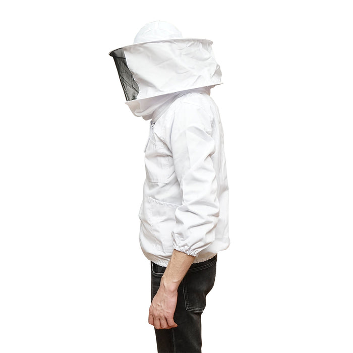 Camicetta apicola bianca con maschera protettiva, taglia XXL