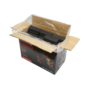 Carbone per barbecue bricchettato esagonale in legno di essenza dura, durata di combustione 5 ore, 10 kg, THOR.