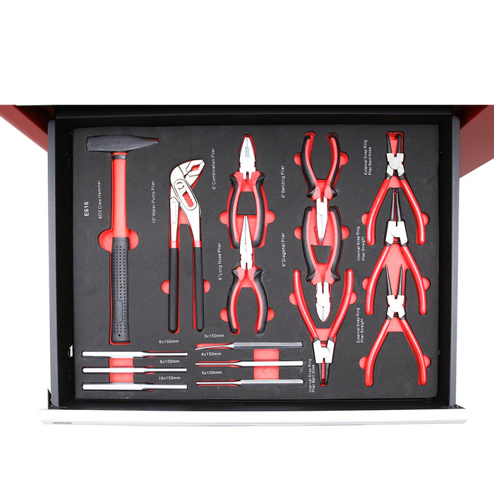 Carrello portautensili in metallo con 7 cassetti, 245 pezzi Breckner Germany