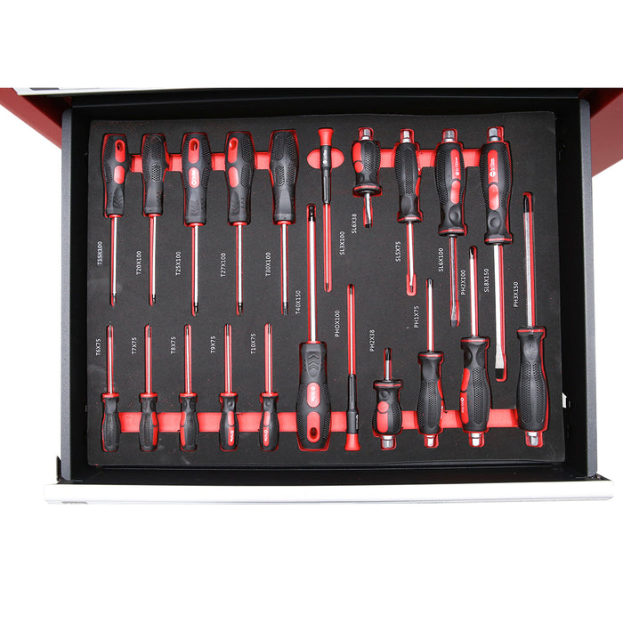 Carrello portautensili in metallo con 7 cassetti, 245 pezzi Breckner Germany