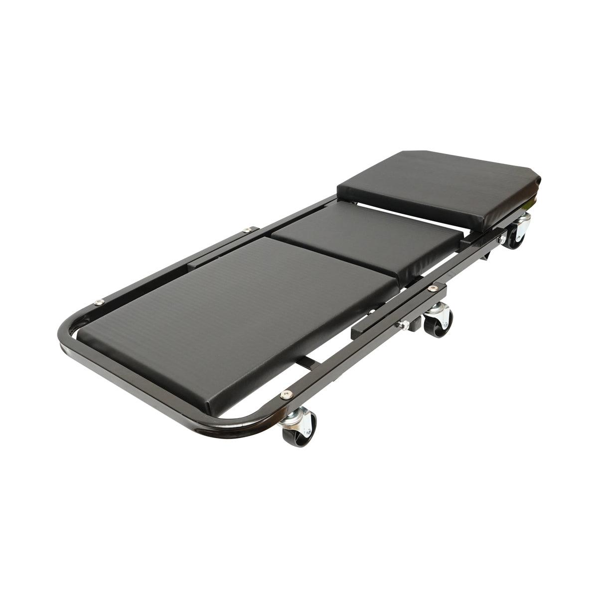 Carrello/Sedile Pieghevole per Officina 2 in 1 con Ruote Girevoli