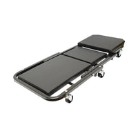 Carrello/Sedile Pieghevole per Officina 2 in 1 con Ruote Girevoli