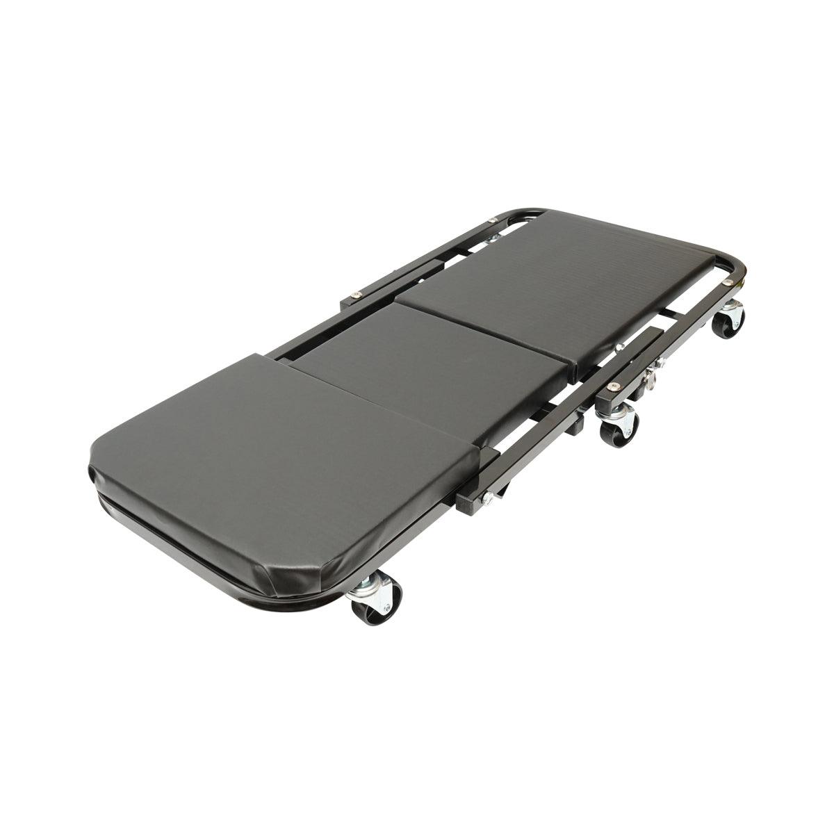 Carrello/Sedile Pieghevole per Officina 2 in 1 con Ruote Girevoli