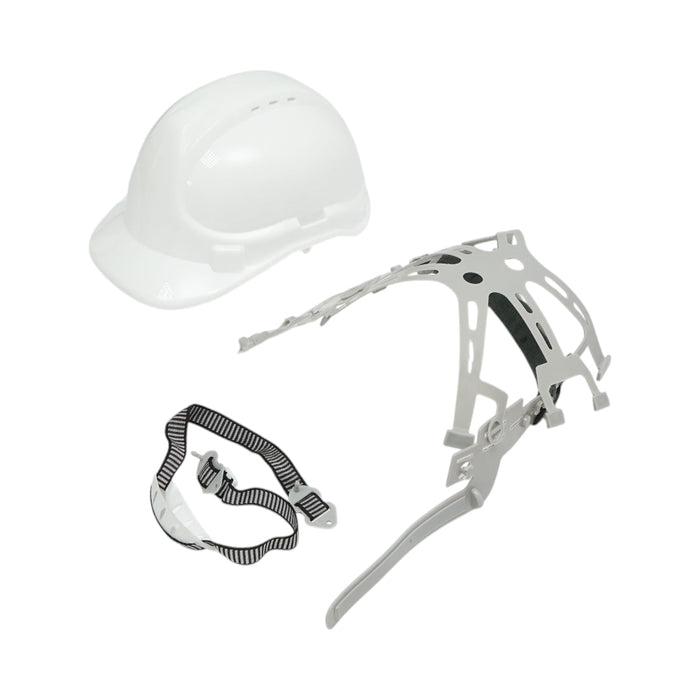 Casco ventilato regolabile 51-63 cm, bianco Crownman