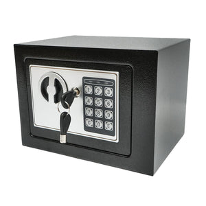 Cassaforte Elettronica Metallica, 230x170x165 mm, Chiusura Digitale, 2 Chiavi, Batteria 4xAA