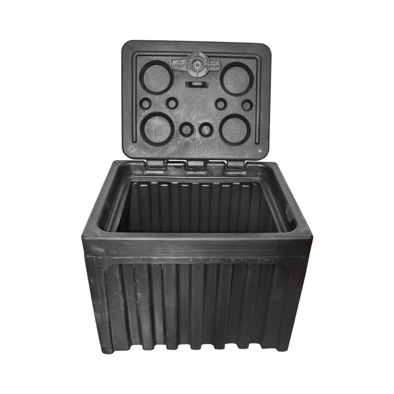 Cassetta per attrezzi senza supporto, in plastica nera 380x400x500 mm