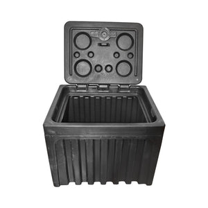 Cassetta per attrezzi senza supporto, in plastica nera 380x400x500 mm