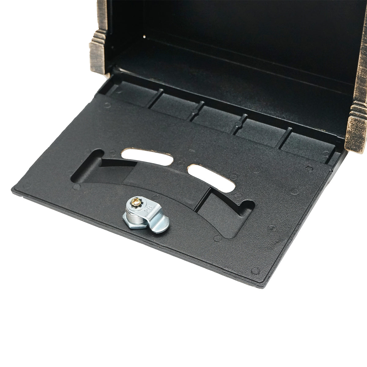 Cassetta postale antica dorata 410X260X90mm con 2 chiavi e accessori di fissaggio