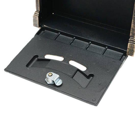 Cassetta postale antica dorata 410X260X90mm con 2 chiavi e accessori di fissaggio